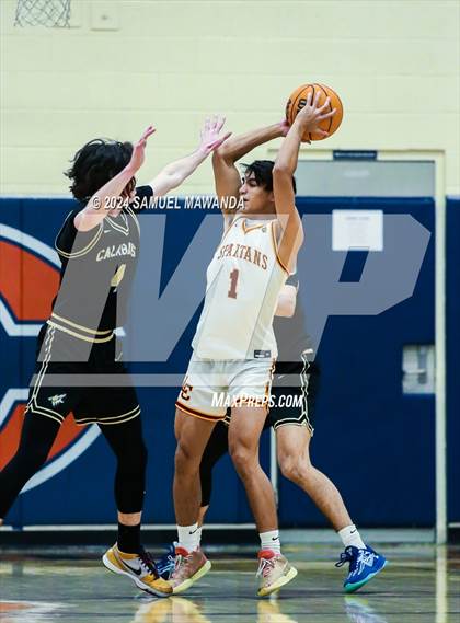 Thumbnail 3 in Calabasas vs La Canada (9th Annual west valley Boys Basketball Tip-off Classic) photogallery.