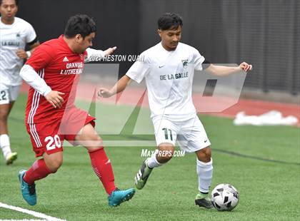 Thumbnail 2 in De La Salle vs. Orange Lutheran (Adidas So Cal College Showcase) photogallery.