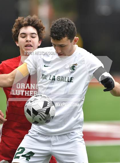 Thumbnail 1 in De La Salle vs. Orange Lutheran (Adidas So Cal College Showcase) photogallery.