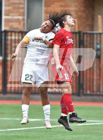 Thumbnail 2 in De La Salle vs. Orange Lutheran (Adidas So Cal College Showcase) photogallery.