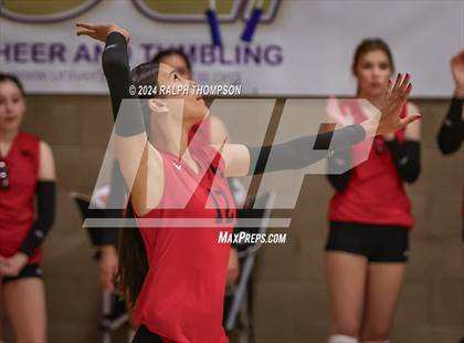 Thumbnail 1 in Woodland Christian vs. Bradshaw Christian (CIF-SJS D5 Girls Volleyball Semi-final) photogallery.