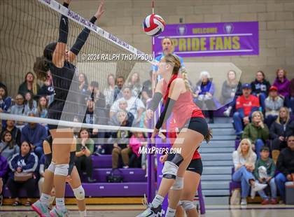 Thumbnail 3 in Woodland Christian vs. Bradshaw Christian (CIF-SJS D5 Girls Volleyball Semi-final) photogallery.