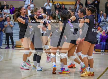 Thumbnail 2 in Woodland Christian vs. Bradshaw Christian (CIF-SJS D5 Girls Volleyball Semi-final) photogallery.