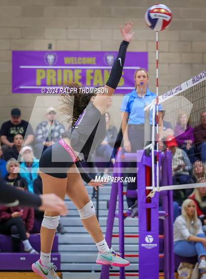 Thumbnail 1 in Woodland Christian vs. Bradshaw Christian (CIF-SJS D5 Girls Volleyball Semi-final) photogallery.