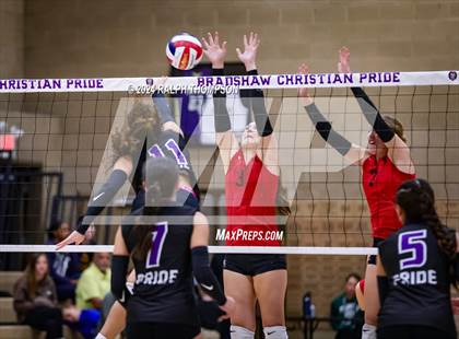 Thumbnail 2 in Woodland Christian vs. Bradshaw Christian (CIF-SJS D5 Girls Volleyball Semi-final) photogallery.