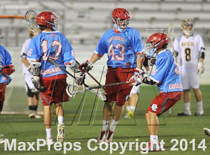 Thumbnail 2 in Apex vs Charlotte Catholic (NCHSAA 4A Final) photogallery.