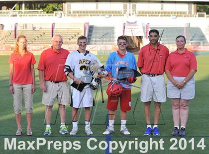Thumbnail 1 in Apex vs Charlotte Catholic (NCHSAA 4A Final) photogallery.