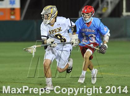 Thumbnail 2 in Apex vs Charlotte Catholic (NCHSAA 4A Final) photogallery.