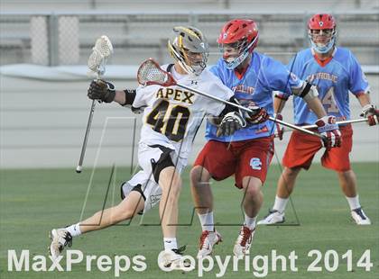 Thumbnail 3 in Apex vs Charlotte Catholic (NCHSAA 4A Final) photogallery.