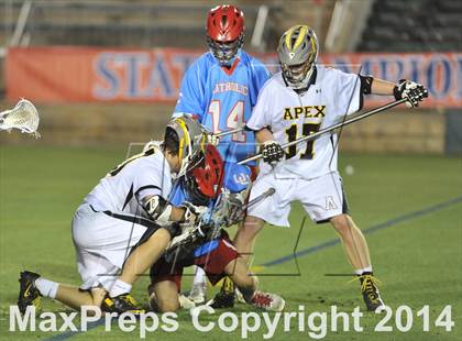 Thumbnail 3 in Apex vs Charlotte Catholic (NCHSAA 4A Final) photogallery.