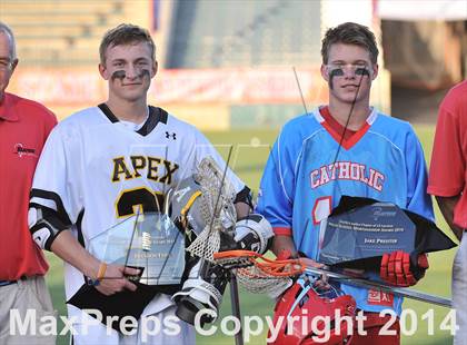 Thumbnail 2 in Apex vs Charlotte Catholic (NCHSAA 4A Final) photogallery.