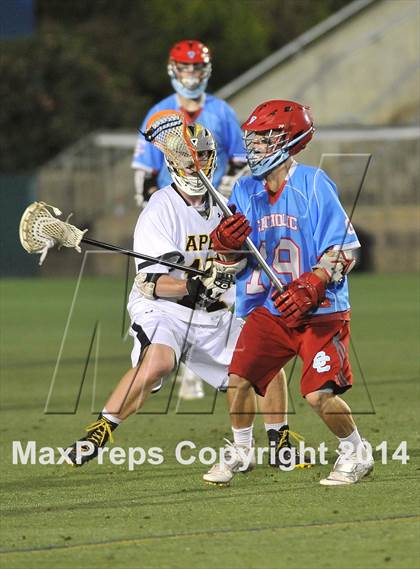 Thumbnail 3 in Apex vs Charlotte Catholic (NCHSAA 4A Final) photogallery.