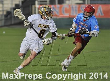 Thumbnail 3 in Apex vs Charlotte Catholic (NCHSAA 4A Final) photogallery.