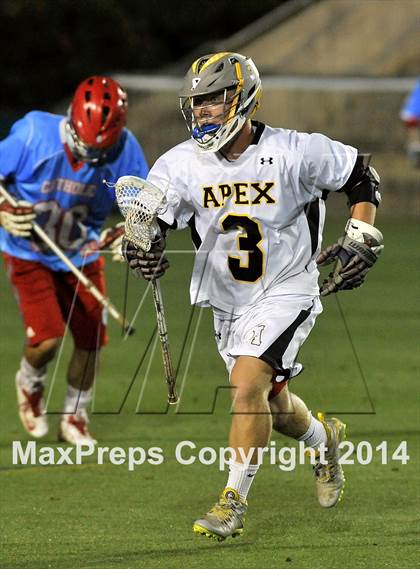 Thumbnail 2 in Apex vs Charlotte Catholic (NCHSAA 4A Final) photogallery.