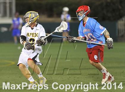 Thumbnail 2 in Apex vs Charlotte Catholic (NCHSAA 4A Final) photogallery.