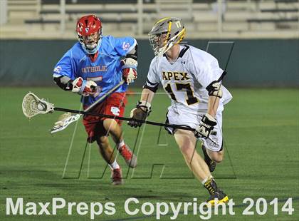 Thumbnail 1 in Apex vs Charlotte Catholic (NCHSAA 4A Final) photogallery.