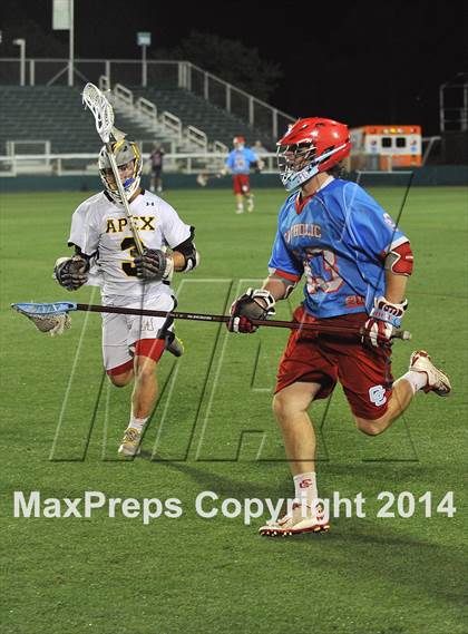 Thumbnail 3 in Apex vs Charlotte Catholic (NCHSAA 4A Final) photogallery.