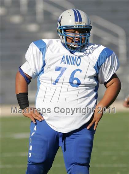 Thumbnail 2 in Community Harvest vs. Animo Robinson (LACS 8 Man Final) photogallery.