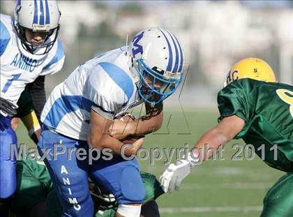 Thumbnail 2 in Community Harvest vs. Animo Robinson (LACS 8 Man Final) photogallery.