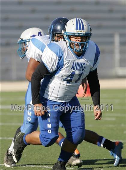 Thumbnail 2 in Community Harvest vs. Animo Robinson (LACS 8 Man Final) photogallery.
