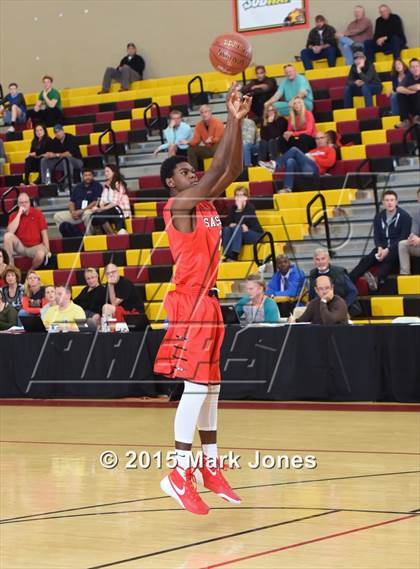 Thumbnail 3 in Salesian College Preparatory vs Chaparral (Hoophall West Invitational) photogallery.