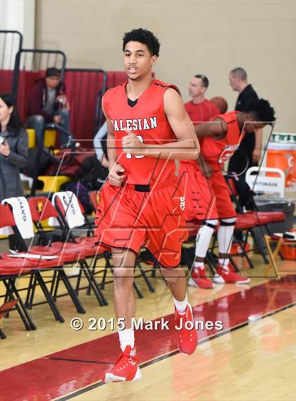 Thumbnail 3 in Salesian College Preparatory vs Chaparral (Hoophall West Invitational) photogallery.