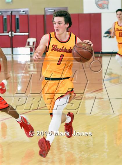 Thumbnail 2 in Salesian College Preparatory vs Chaparral (Hoophall West Invitational) photogallery.