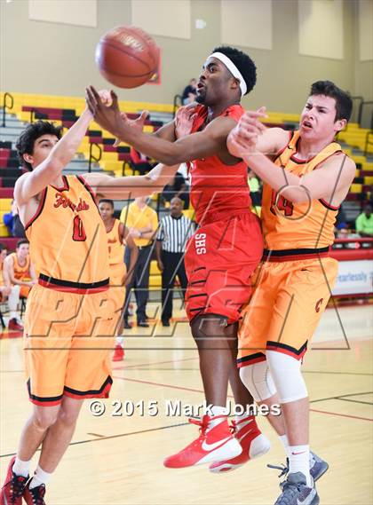 Thumbnail 2 in Salesian College Preparatory vs Chaparral (Hoophall West Invitational) photogallery.