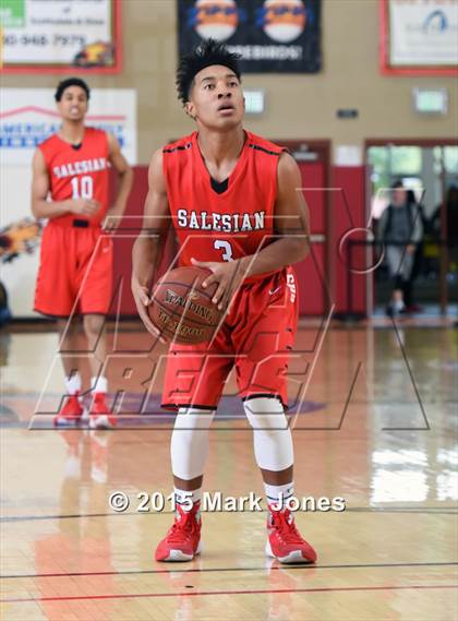 Thumbnail 1 in Salesian College Preparatory vs Chaparral (Hoophall West Invitational) photogallery.