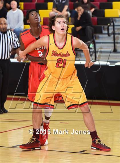 Thumbnail 3 in Salesian College Preparatory vs Chaparral (Hoophall West Invitational) photogallery.