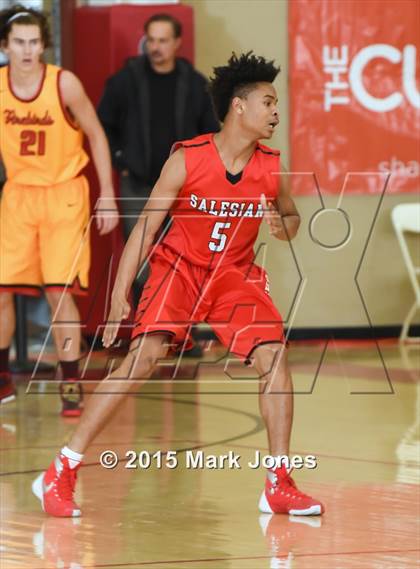 Thumbnail 1 in Salesian College Preparatory vs Chaparral (Hoophall West Invitational) photogallery.