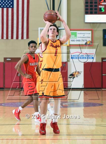 Thumbnail 1 in Salesian College Preparatory vs Chaparral (Hoophall West Invitational) photogallery.