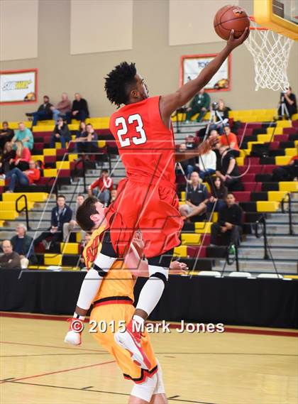 Thumbnail 3 in Salesian College Preparatory vs Chaparral (Hoophall West Invitational) photogallery.