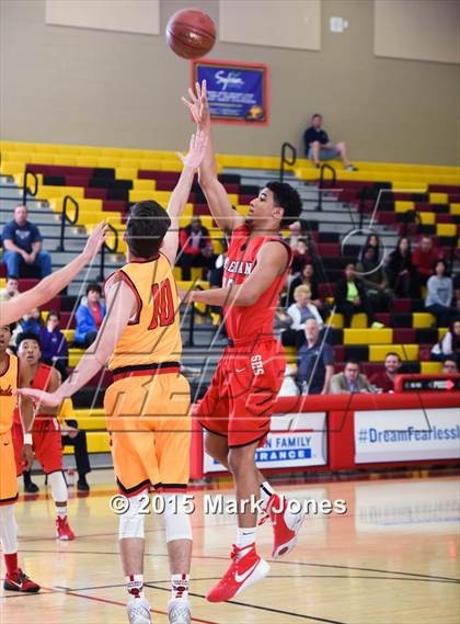 Thumbnail 3 in Salesian College Preparatory vs Chaparral (Hoophall West Invitational) photogallery.