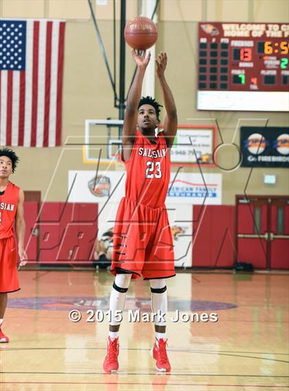 Thumbnail 1 in Salesian College Preparatory vs Chaparral (Hoophall West Invitational) photogallery.