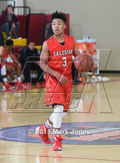 Thumbnail 2 in Salesian College Preparatory vs Chaparral (Hoophall West Invitational) photogallery.