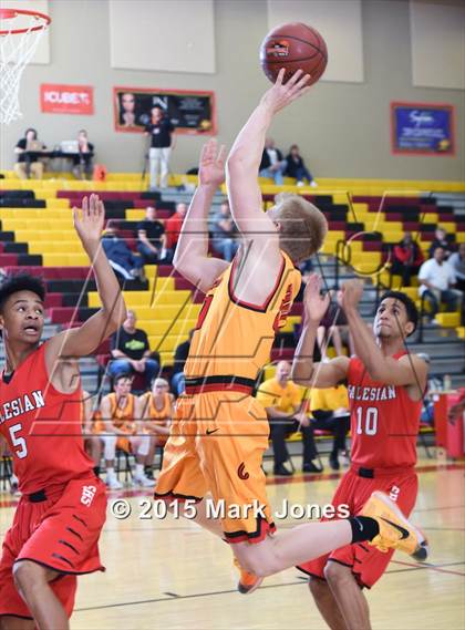 Thumbnail 3 in Salesian College Preparatory vs Chaparral (Hoophall West Invitational) photogallery.