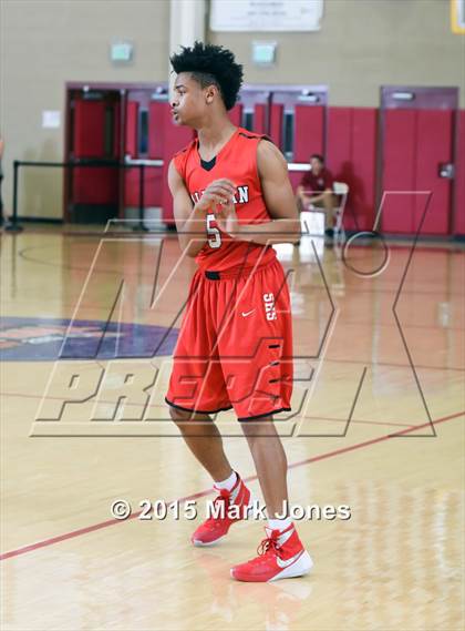 Thumbnail 2 in Salesian College Preparatory vs Chaparral (Hoophall West Invitational) photogallery.