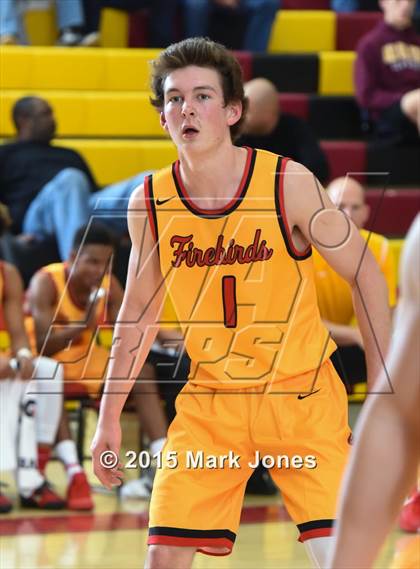 Thumbnail 2 in Salesian College Preparatory vs Chaparral (Hoophall West Invitational) photogallery.