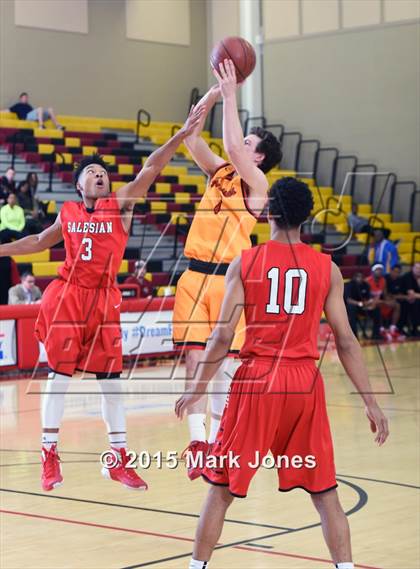 Thumbnail 3 in Salesian College Preparatory vs Chaparral (Hoophall West Invitational) photogallery.