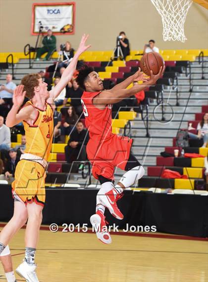 Thumbnail 3 in Salesian College Preparatory vs Chaparral (Hoophall West Invitational) photogallery.