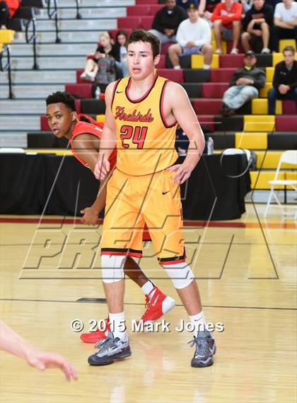 Thumbnail 2 in Salesian College Preparatory vs Chaparral (Hoophall West Invitational) photogallery.