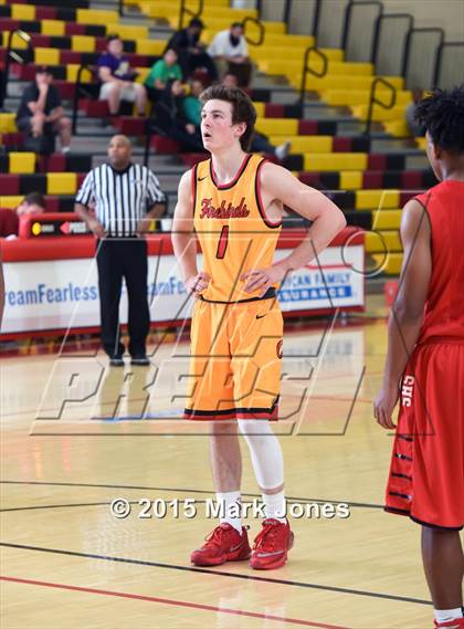 Thumbnail 2 in Salesian College Preparatory vs Chaparral (Hoophall West Invitational) photogallery.