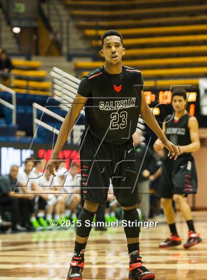 Thumbnail 3 in Salesian College Preparatory vs. St. Mary's (MaxPreps MLK Classic) photogallery.