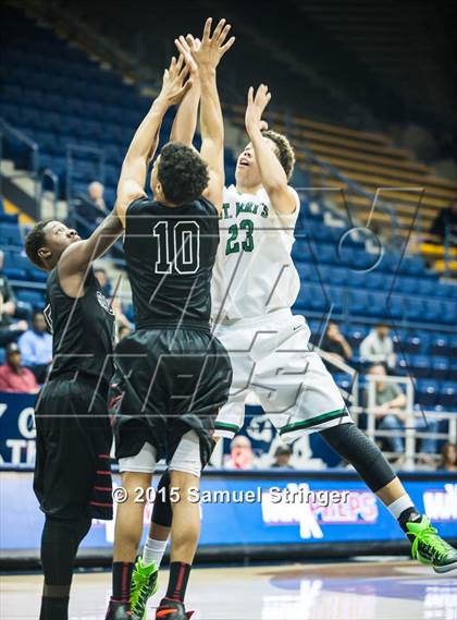 Thumbnail 2 in Salesian College Preparatory vs. St. Mary's (MaxPreps MLK Classic) photogallery.