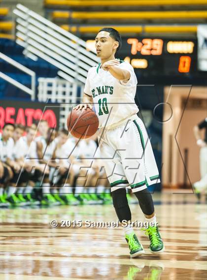 Thumbnail 1 in Salesian College Preparatory vs. St. Mary's (MaxPreps MLK Classic) photogallery.