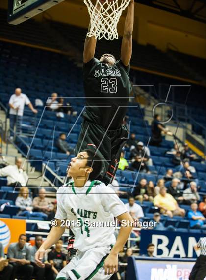 Thumbnail 1 in Salesian College Preparatory vs. St. Mary's (MaxPreps MLK Classic) photogallery.