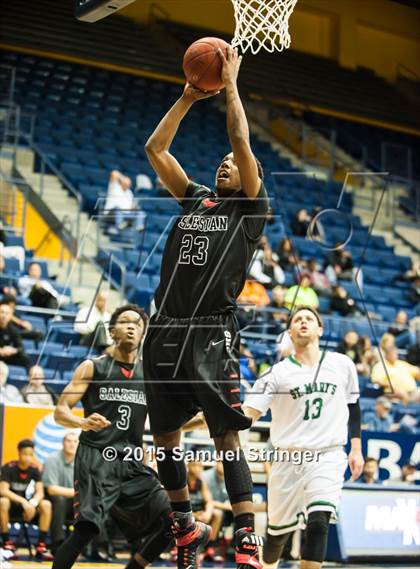 Thumbnail 3 in Salesian College Preparatory vs. St. Mary's (MaxPreps MLK Classic) photogallery.