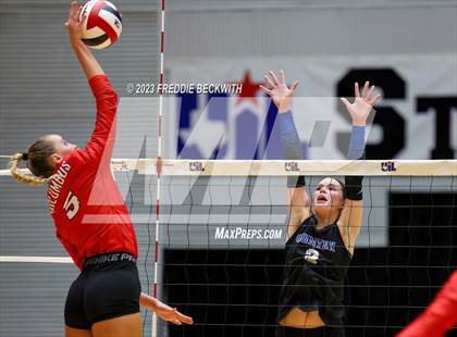 Thumbnail 2 in Columbus vs. Gunter (UIL 3A Volleyball Semi-Final) photogallery.