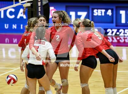 Thumbnail 2 in Columbus vs. Gunter (UIL 3A Volleyball Semi-Final) photogallery.